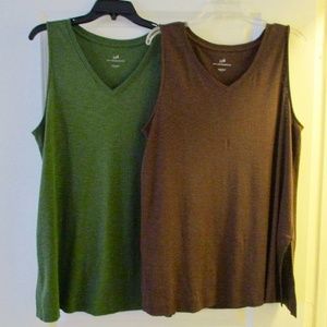 LAST CALL!  2 JJill Pima V-Neck Tunics 100% Cotton